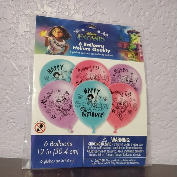 Encanto Birthday Latex Balloons 12in, 6ct Birthday Party Decoration - Picture 2 of 3